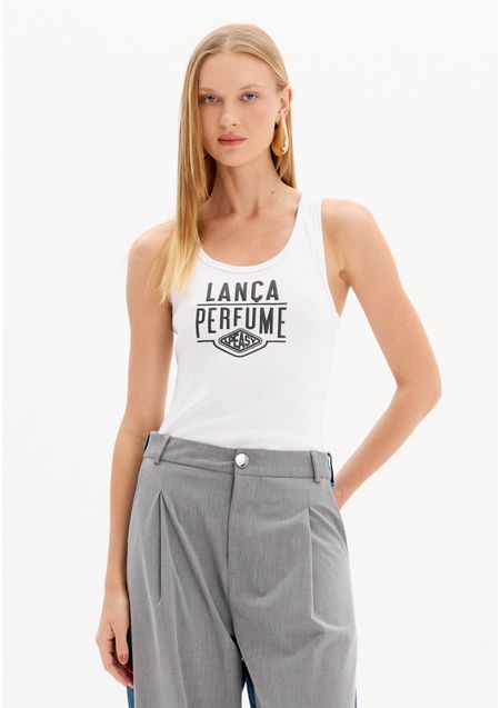 Blusa Regata Nadador Com Estampa Frontal