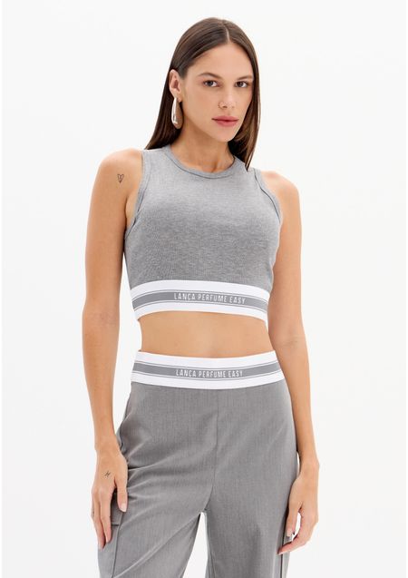 Blusa Regata Cropped Nadador Canelada