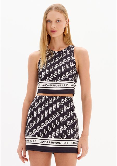 Top Cropped Nadador Estampado