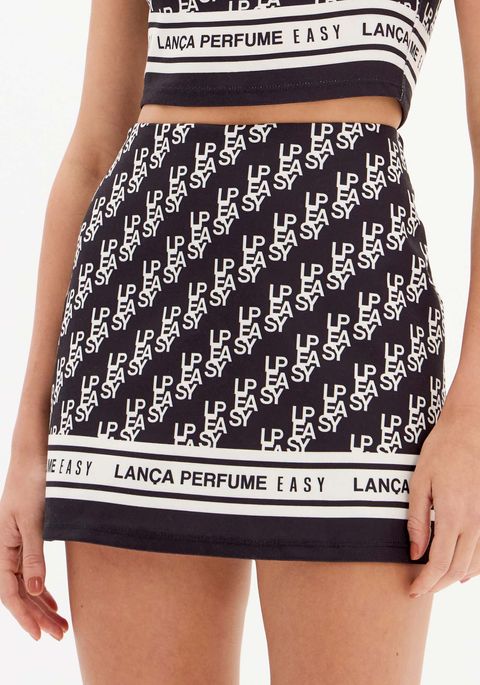 Short Saia Cintura Alta Estampado