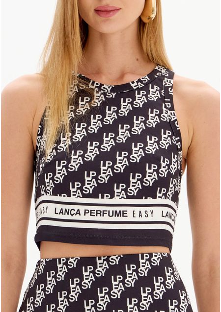Top Cropped Nadador Estampado