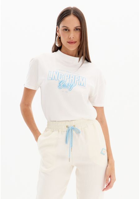 Blusa T-shirt Tradicional Manga Curta Com Estampa
