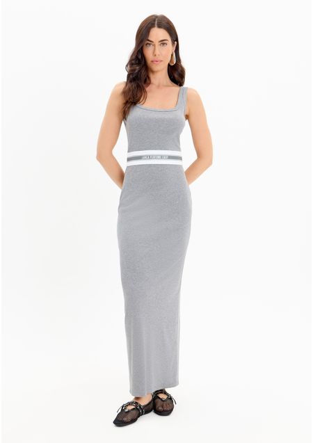 Vestido Super Midi De Alças Elástico Cintura