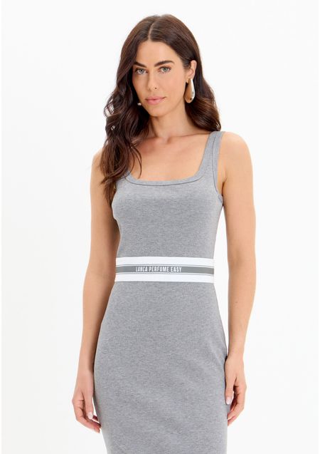 Vestido Super Midi De Alças Elástico Cintura