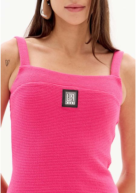 Vestido Curto De Alças Texturizado Com Enfeite