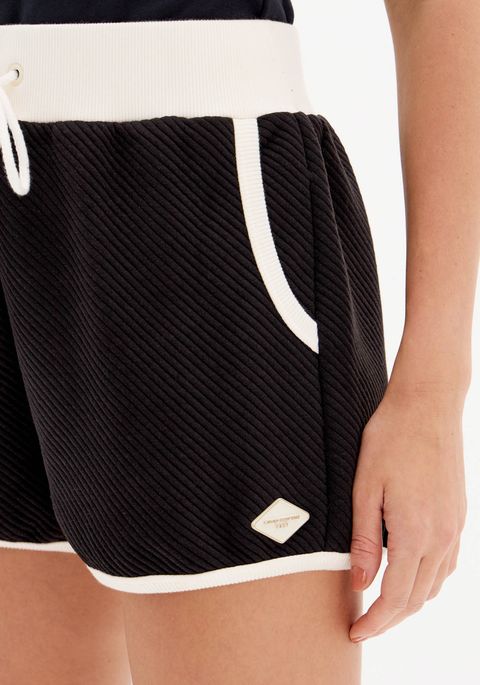Short Descolado Cintura Alta Bicolor