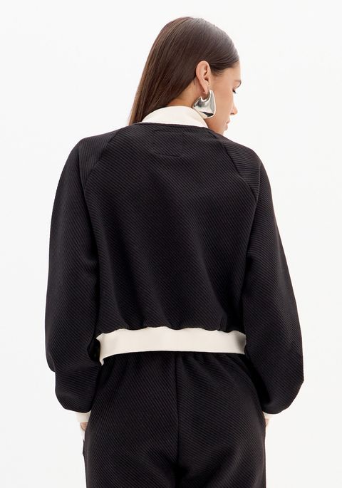 Jaqueta Bomber Bicolor Com Bolsos