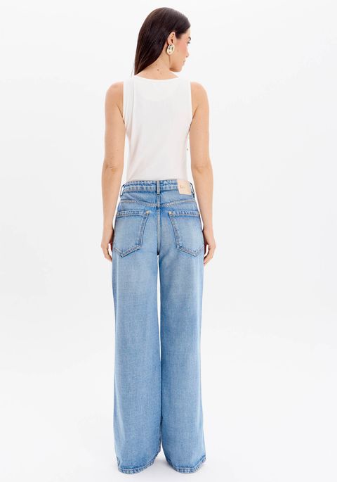 Calça Jeans Full Length Cintura Alta