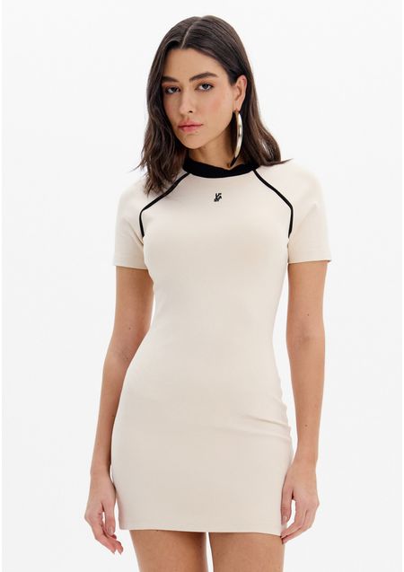 Vestido Curto Manga Raglan
