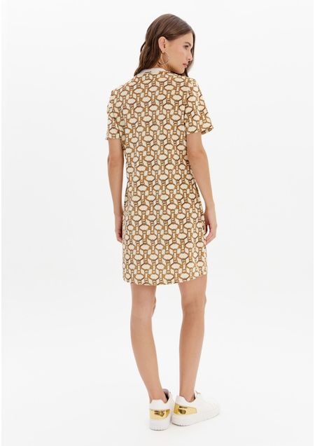 Vestido Curto Descolado Estampado