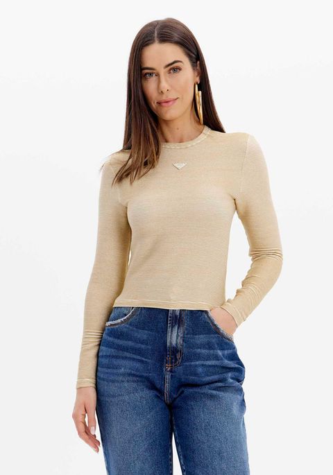Blusa Manga Longa Lurex