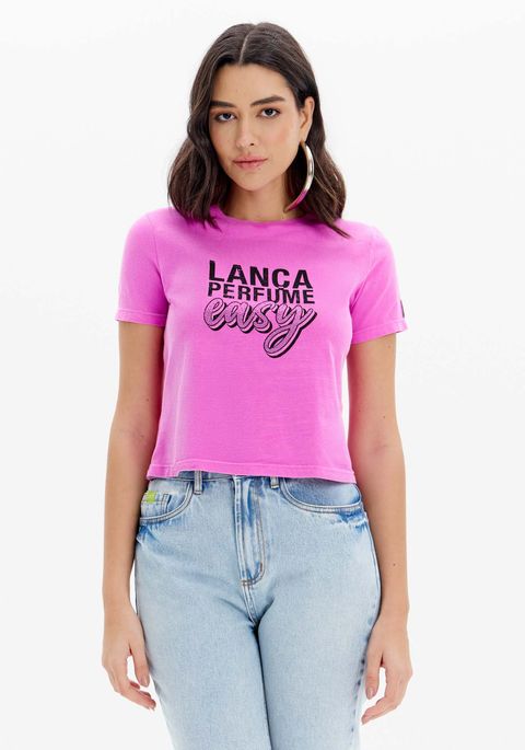Blusa T-shirt Baby Look Manga Curta