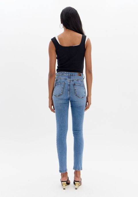 Calça Jeans Skinny Push Up Cintura Super Alta