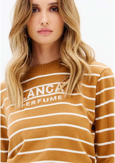Blusa Tricot Manga Longa Com Name