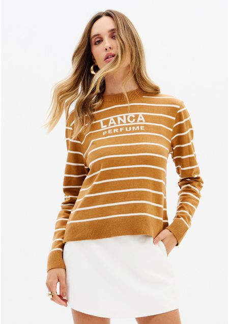 Blusa Tricot Manga Longa Com Name