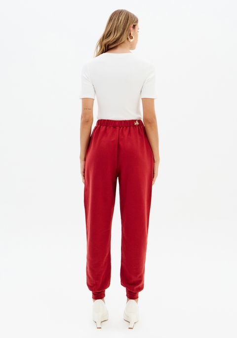 Calça Jogging Cintura Alta Com Bolsos