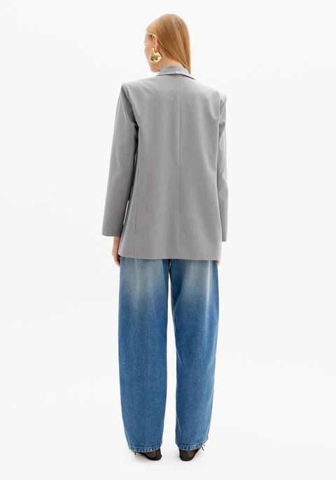 Calça Jeans Baggy Cintura Alta Alfaiataria