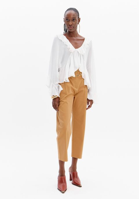 Blusa Com Babados Chiffon