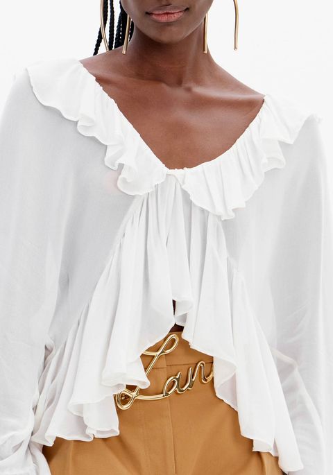 Blusa Com Babados Chiffon