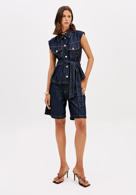 Bermuda Jeans Comfort Cintura Super Alta