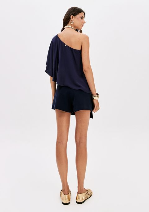 Short Saia Cintura Alta Com Fivela