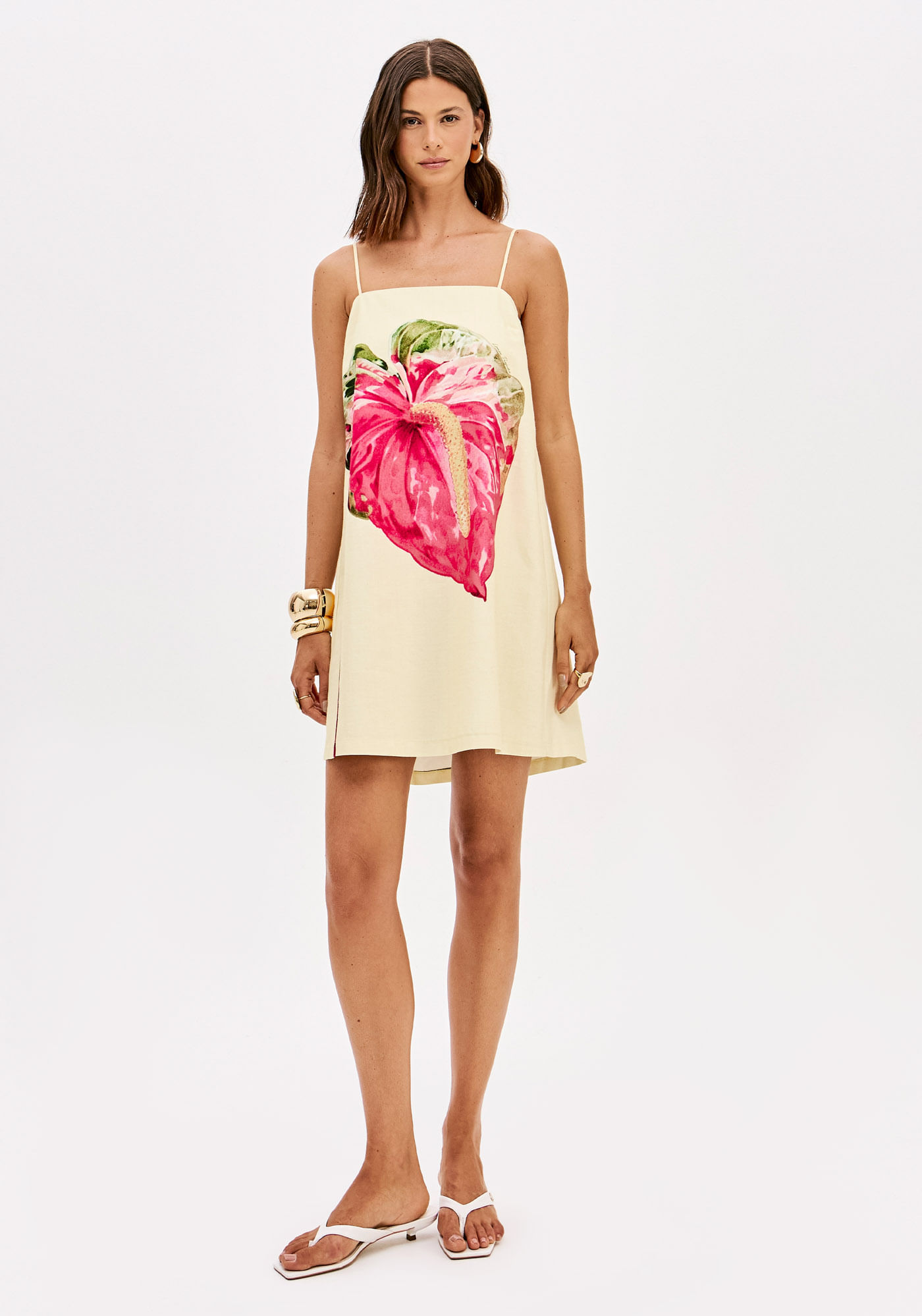 Vestido Curto De Alças Estampado