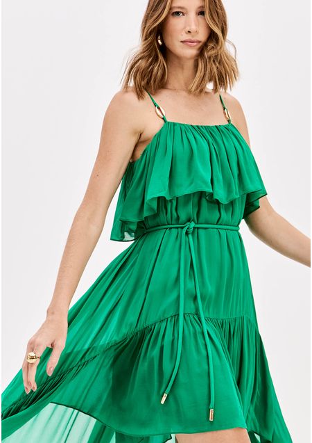 Vestido Mullet De Alças Chiffon