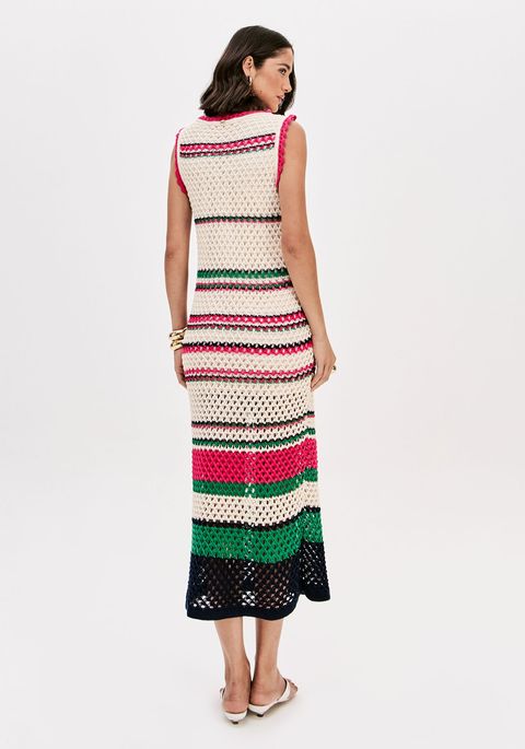 Vestido De Tricô Super Midi Sem Mangas