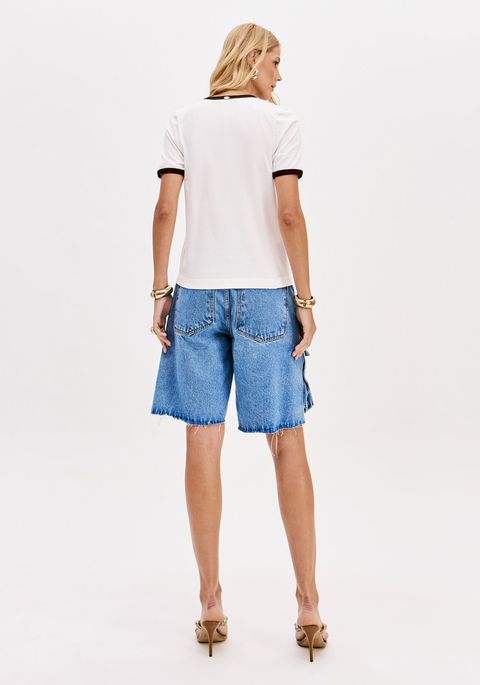 Bermuda Jeans Comfort Bolsos Cargo