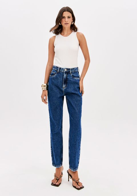 Calça Jeans Luna Mom Cintura Super Alta