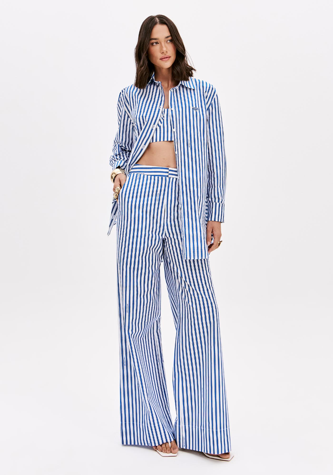 Combinar Abrigo Pelo Rayas Brownie Chaqueta De Pelo Blanca Mujer