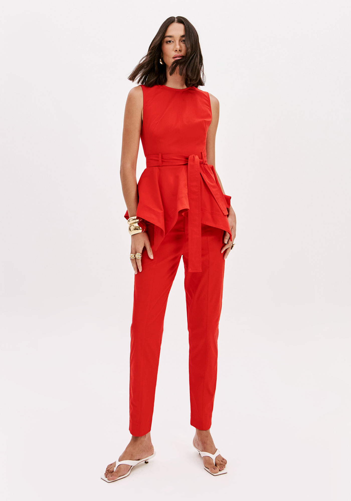 Blusa Peplum Sem Mangas