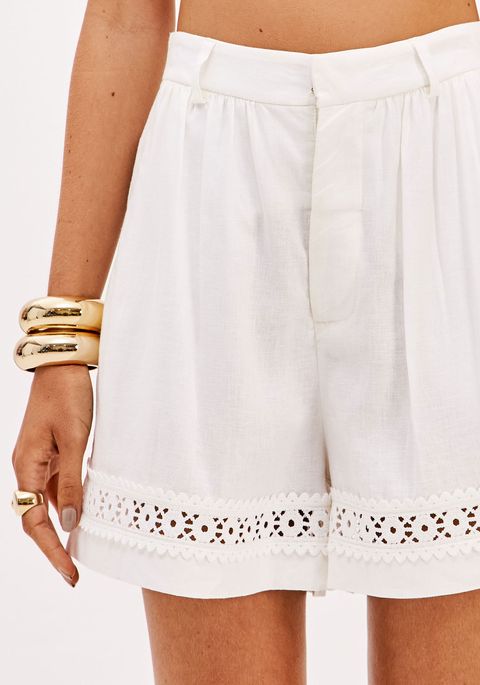 Bermuda Cintura Alta Com Linho