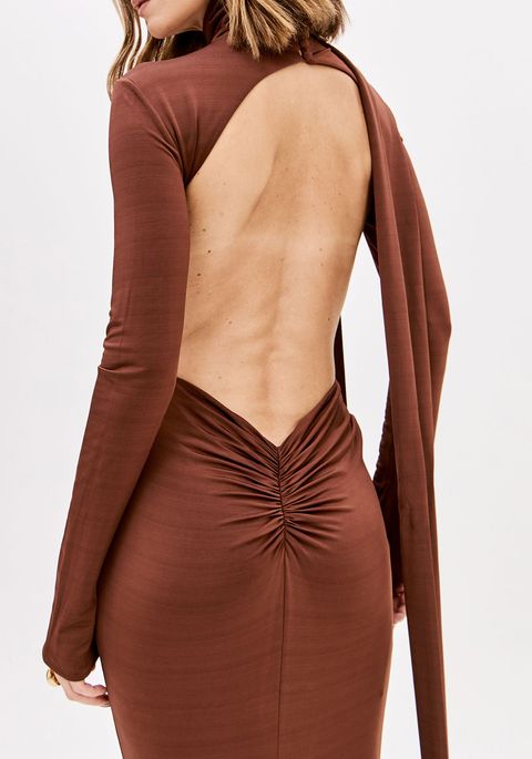 Vestido Longo Decote Costas