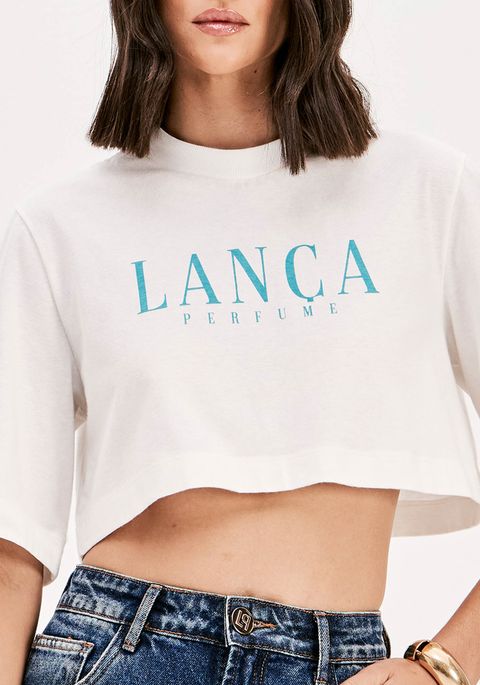 T-shirt Cropped Com Lenço