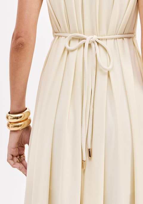 Vestido Super Midi Com Cordão E Aviamentos