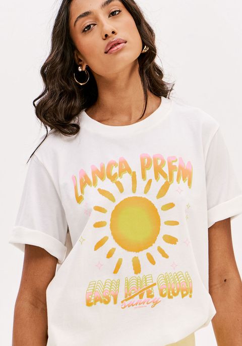 T-shirt Tradicional Com Estampa Frontal