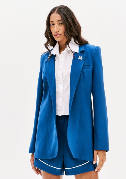 Blazer Alongado Com Bordado