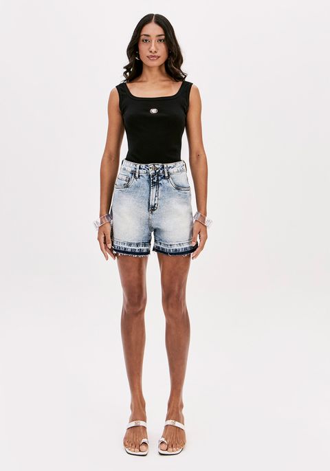 Short Jeans Comfort Cintura Alta