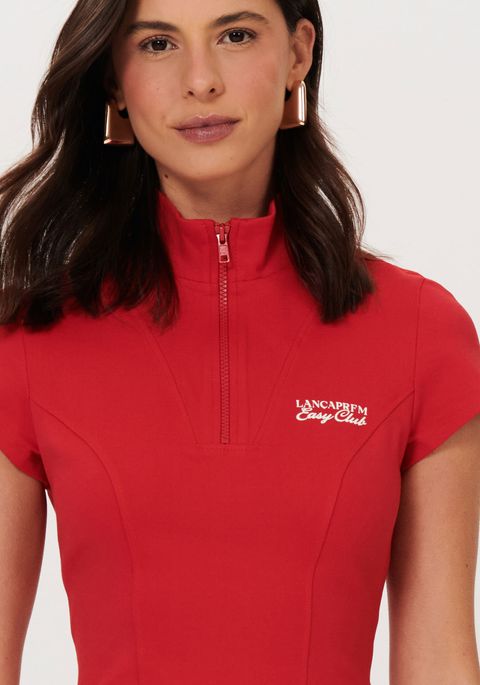 Vestido Curto Evasê Com Zíper Frontal