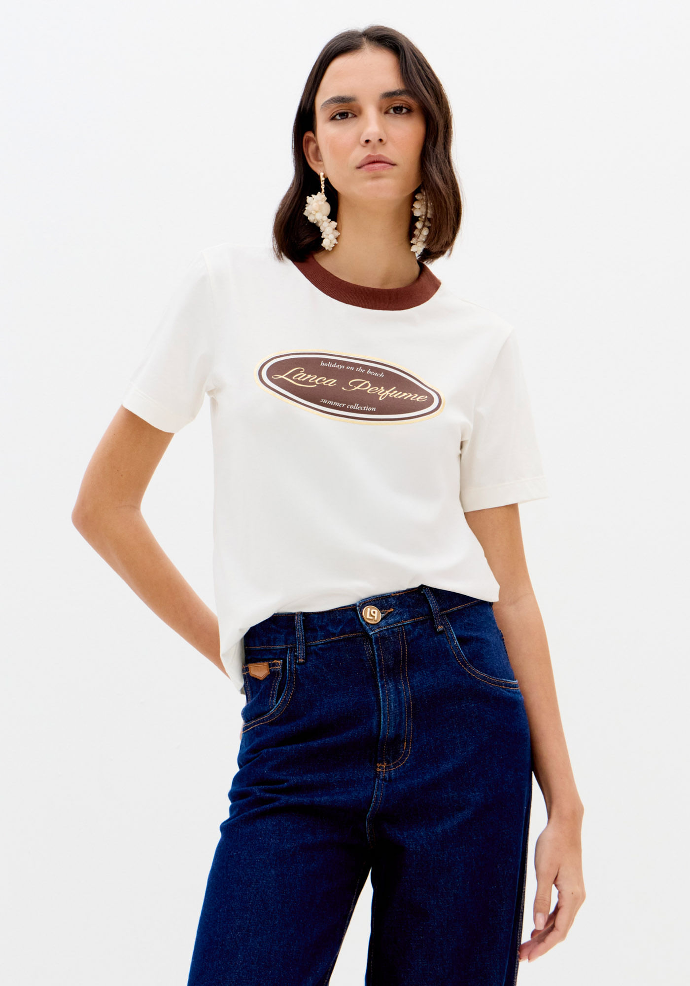 T-shirt Mangas Curtas Com Estampa