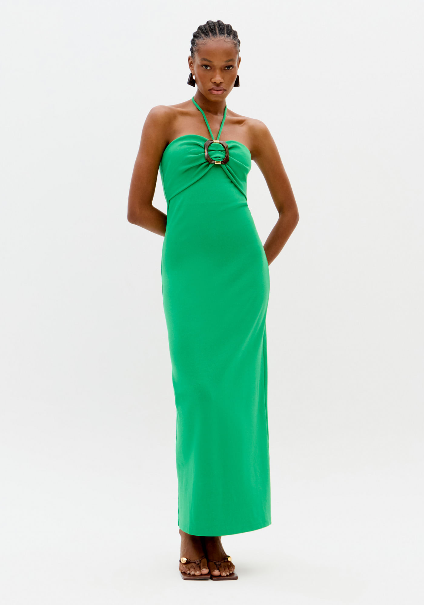 Vestido Super Midi Frente Única