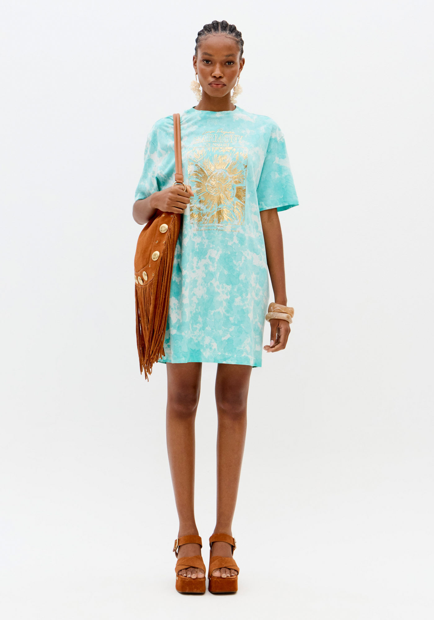 Vestido T-dress Curto Com Estampa