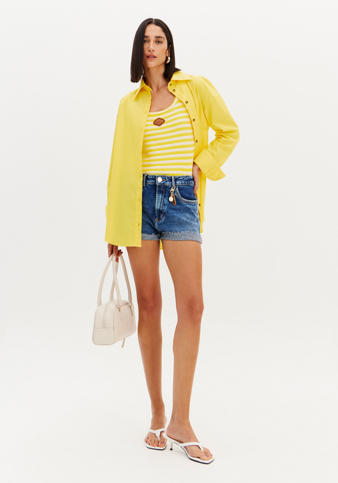 Short Jeans Hot Pants Cintura Alta