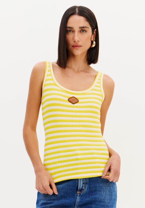 Blusa Regata Malha Texturizada