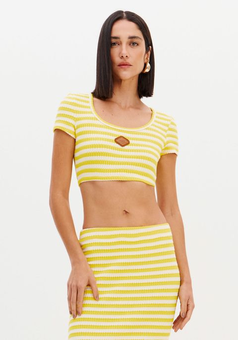 Top Cropped De Mangas Curtas