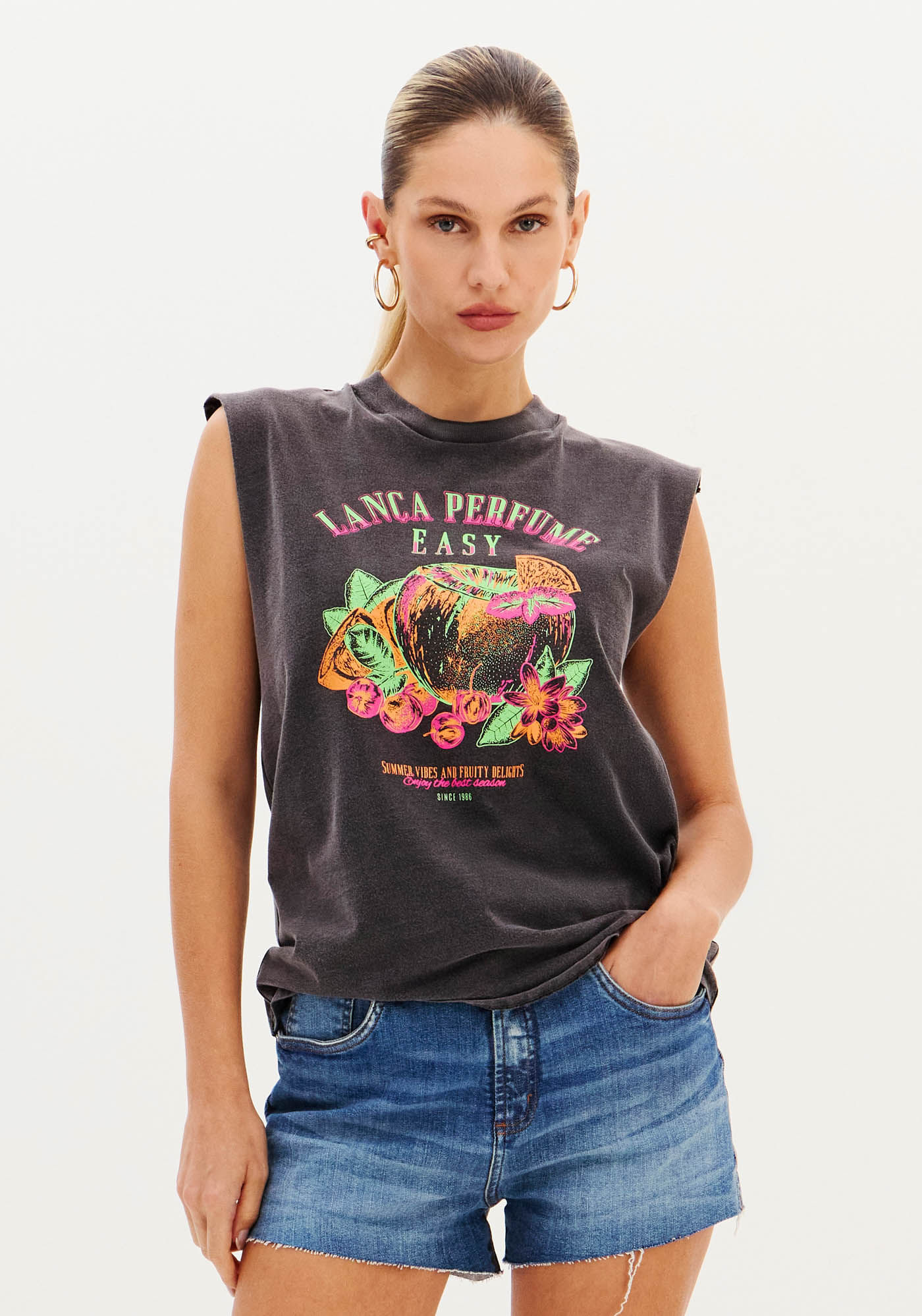 T-shirt Muscle Com Estampa Local