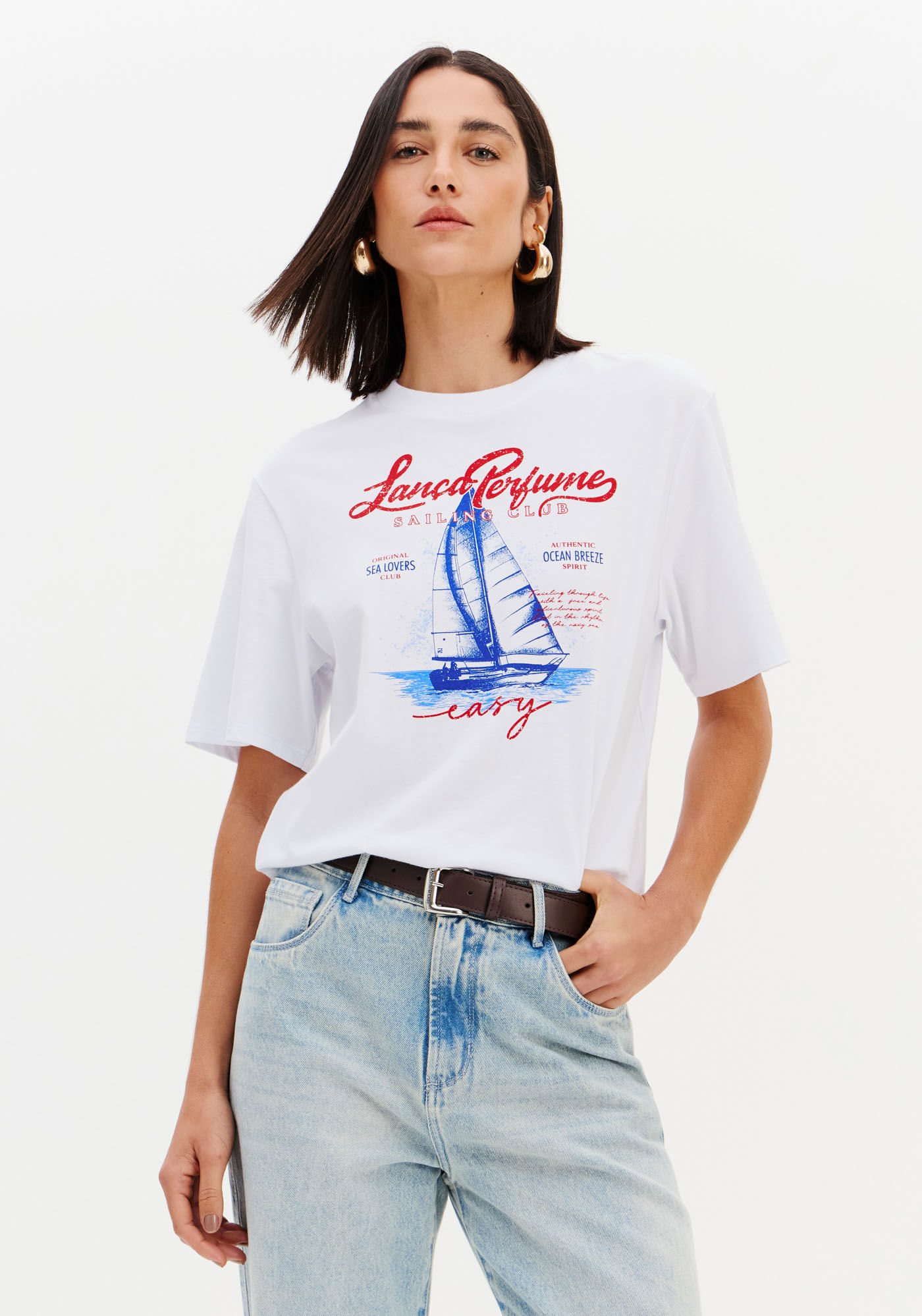 T-shirt Boyfriend Com Manga Curta