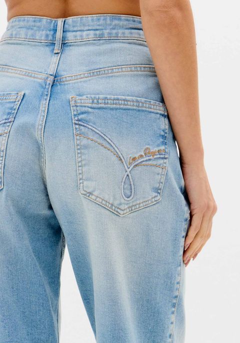 Calça Jeans Baggy Com Cintura Super Alta