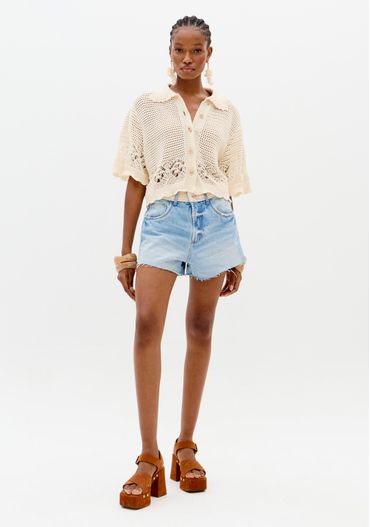 Short Jeans Relaxed De Cintura Alta - Lança Perfume